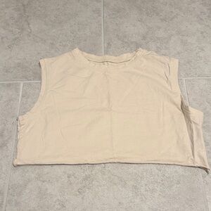 SHEIN Cream Sleeveless Crop Top